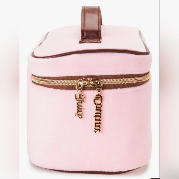 Juicy Couture Pink Cosmetic Bag with Brown Accents, NWT - Picture 3 of 6